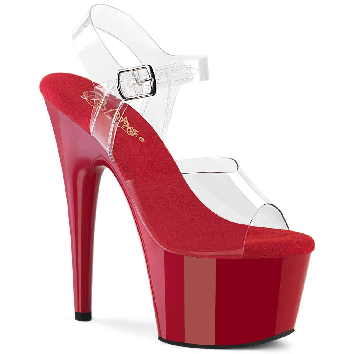 High Heel Shoes With Spikes 7 Inch Heel ADORE-708 Clear Red