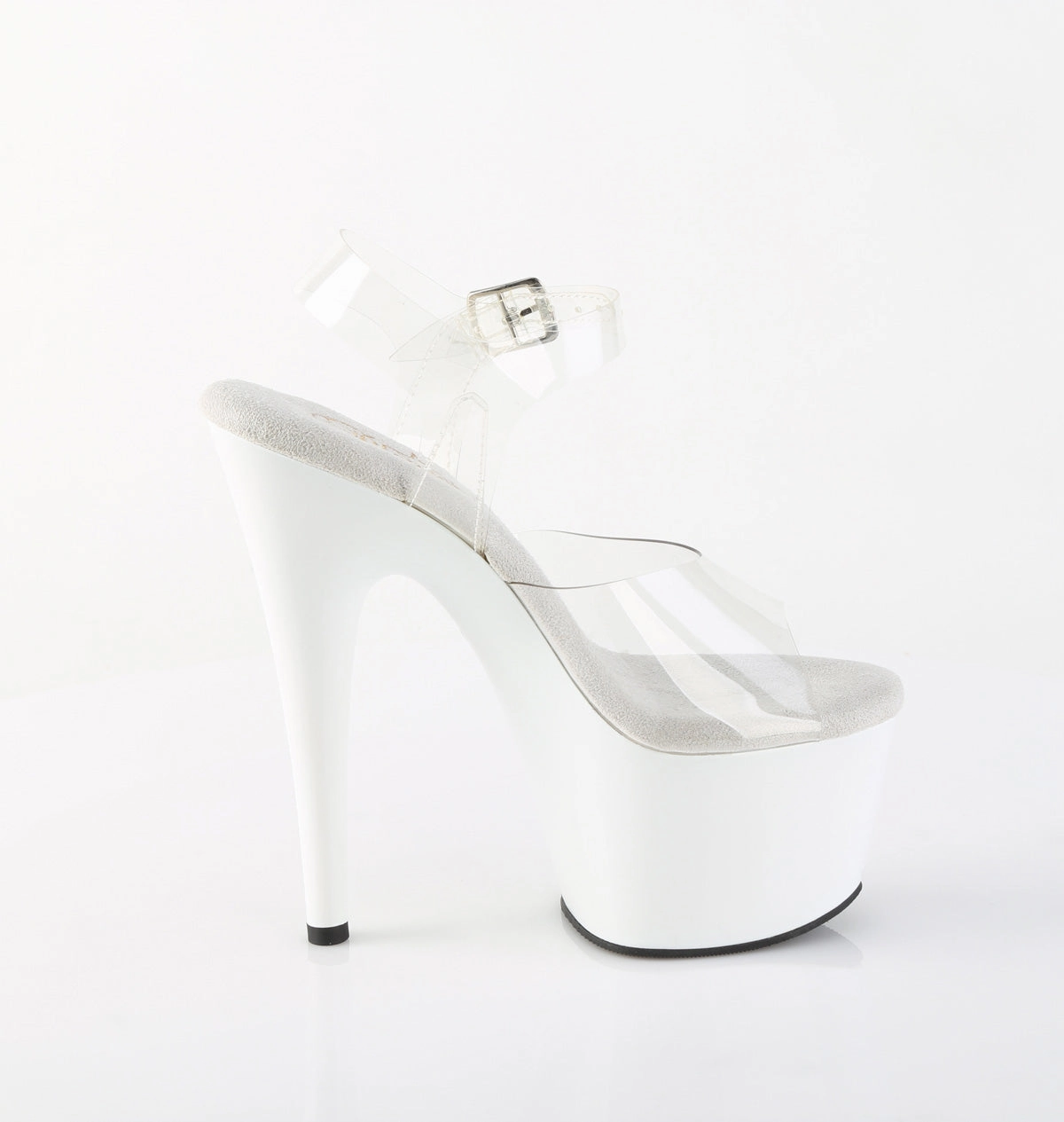 Heeled Knee High Boots 7 Inch Heel ADORE-708 Clear White