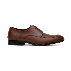 'Adrian' men's classic oxford in vegan leather by Zette Shoes - cognac Zapatos Casuales Oxford Hombre