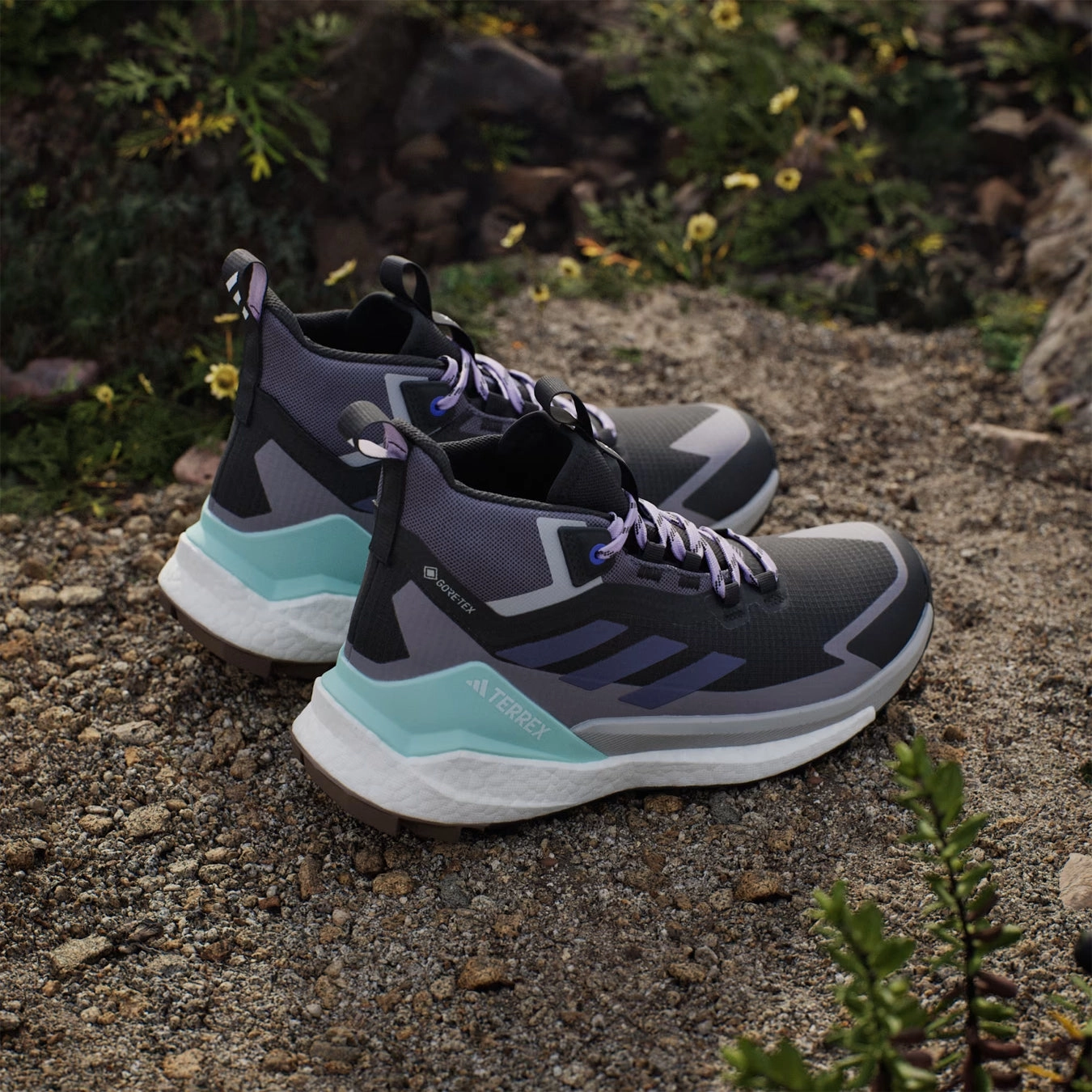 Sneakers Vs Hiking Shoes Adidas Terrex Womens Free Hiker 2.0 Gore-Tex Hiking Shoes Core Black / Preloved Violet / Taupe Oxide