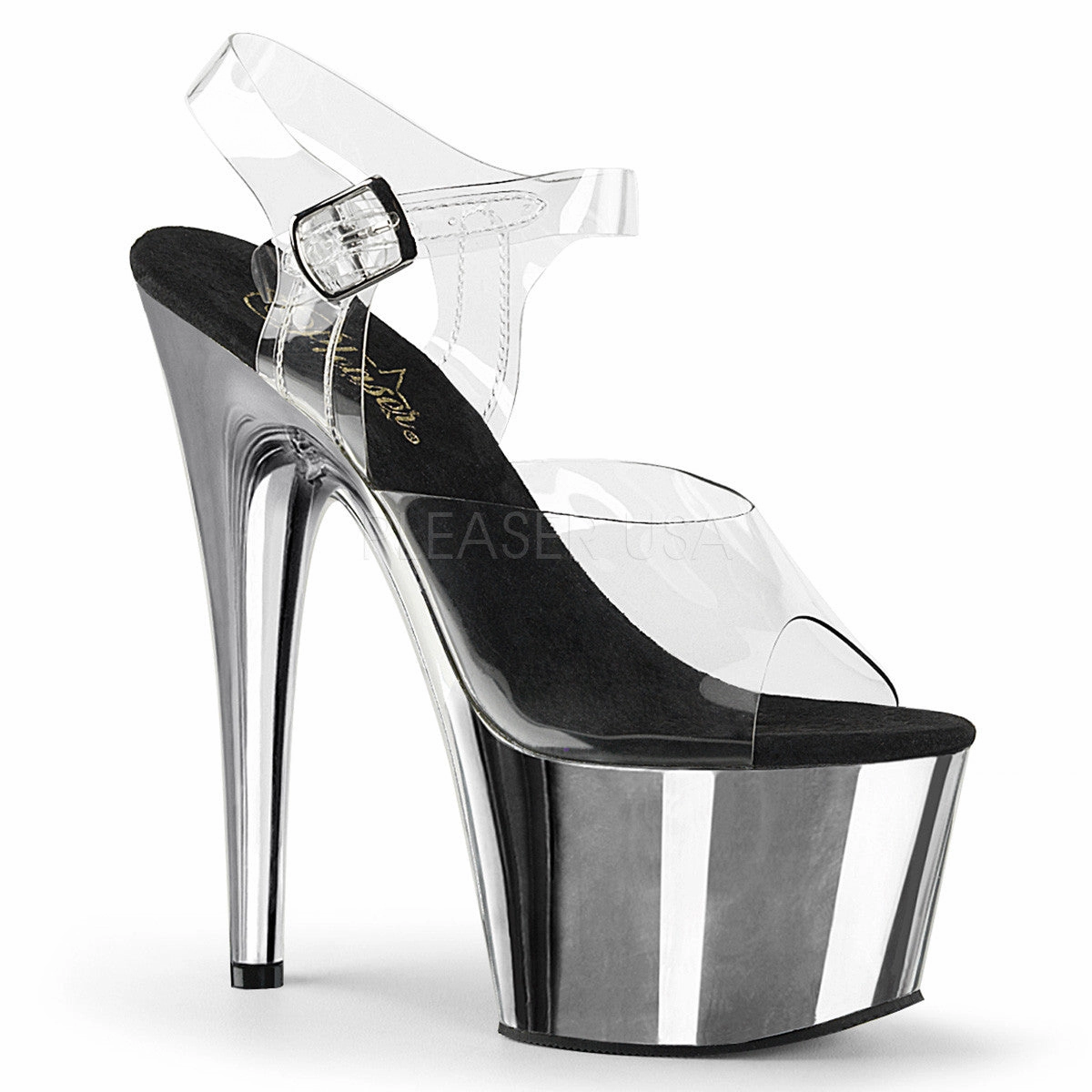 Sandals Adore-708 Silver Chrome, 7" Heels (Speed Heels)