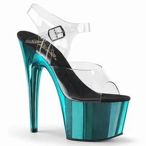 Adore-708 Turquoise Chrome, 7" Heels (Speed Heels) Wallpaper High Heels