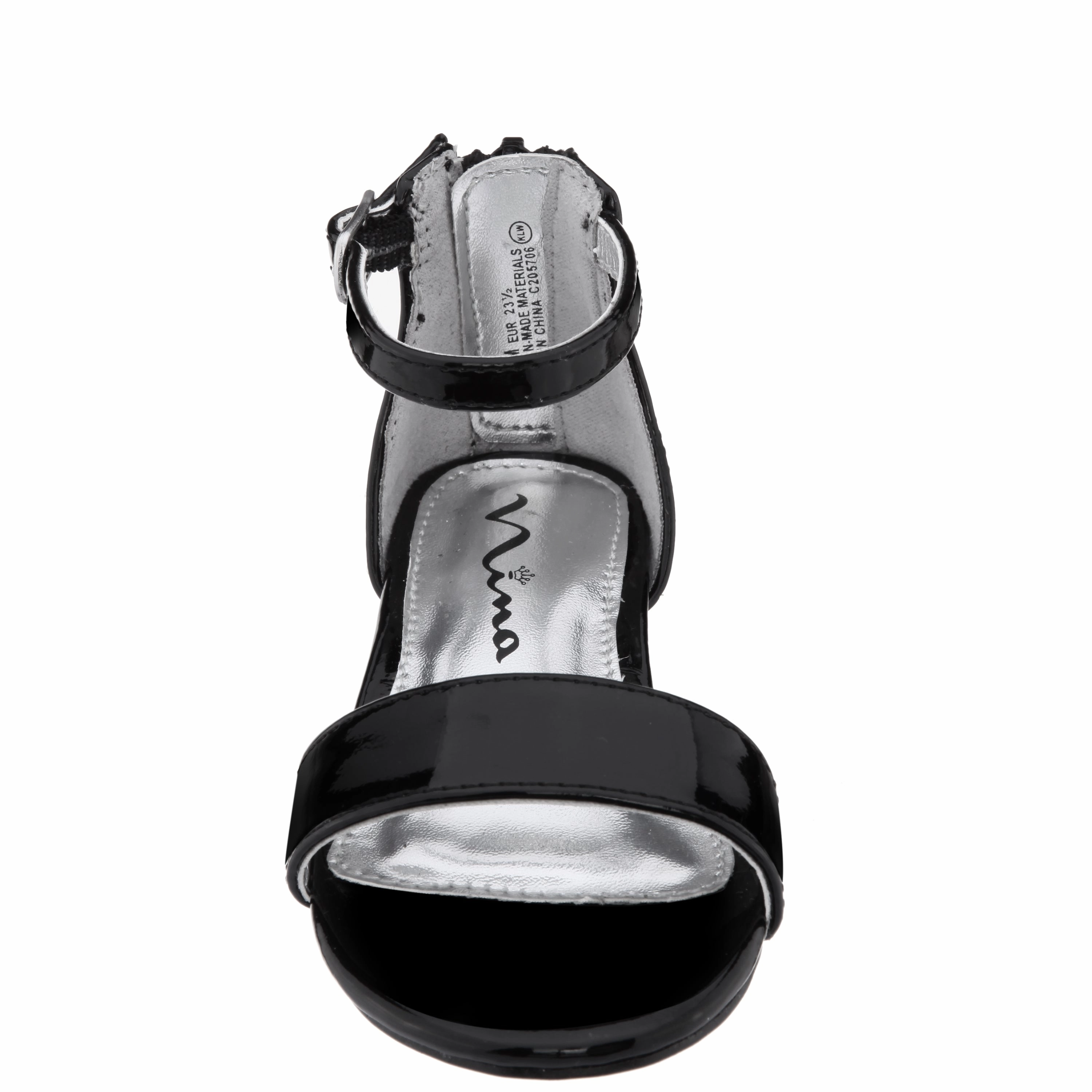 Anne Klein Wedge Sandals HIDI-T-BLACK PATENT