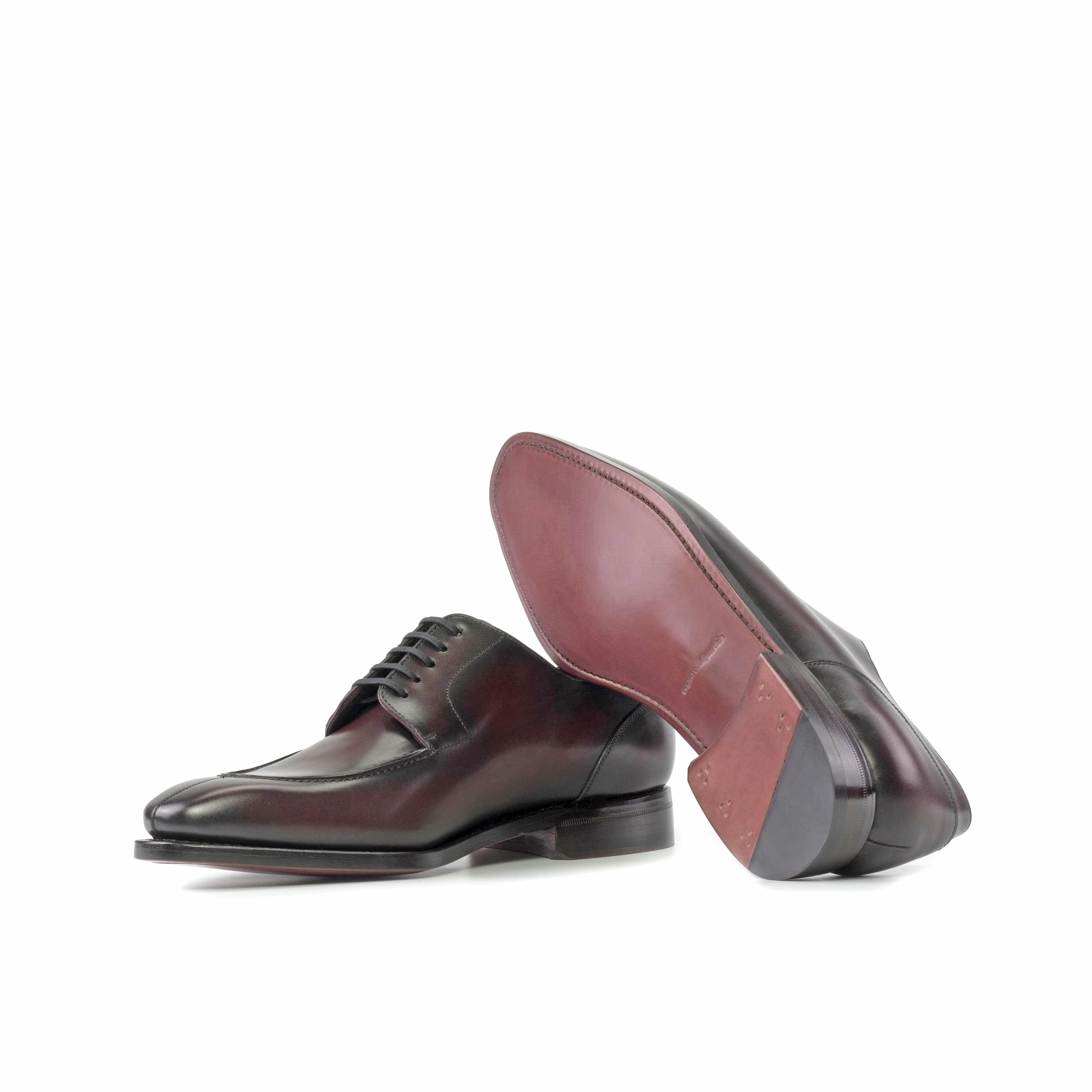 Burgundy Box Calf Leather Split Toe Derby Best Lace Up Dress Shoes