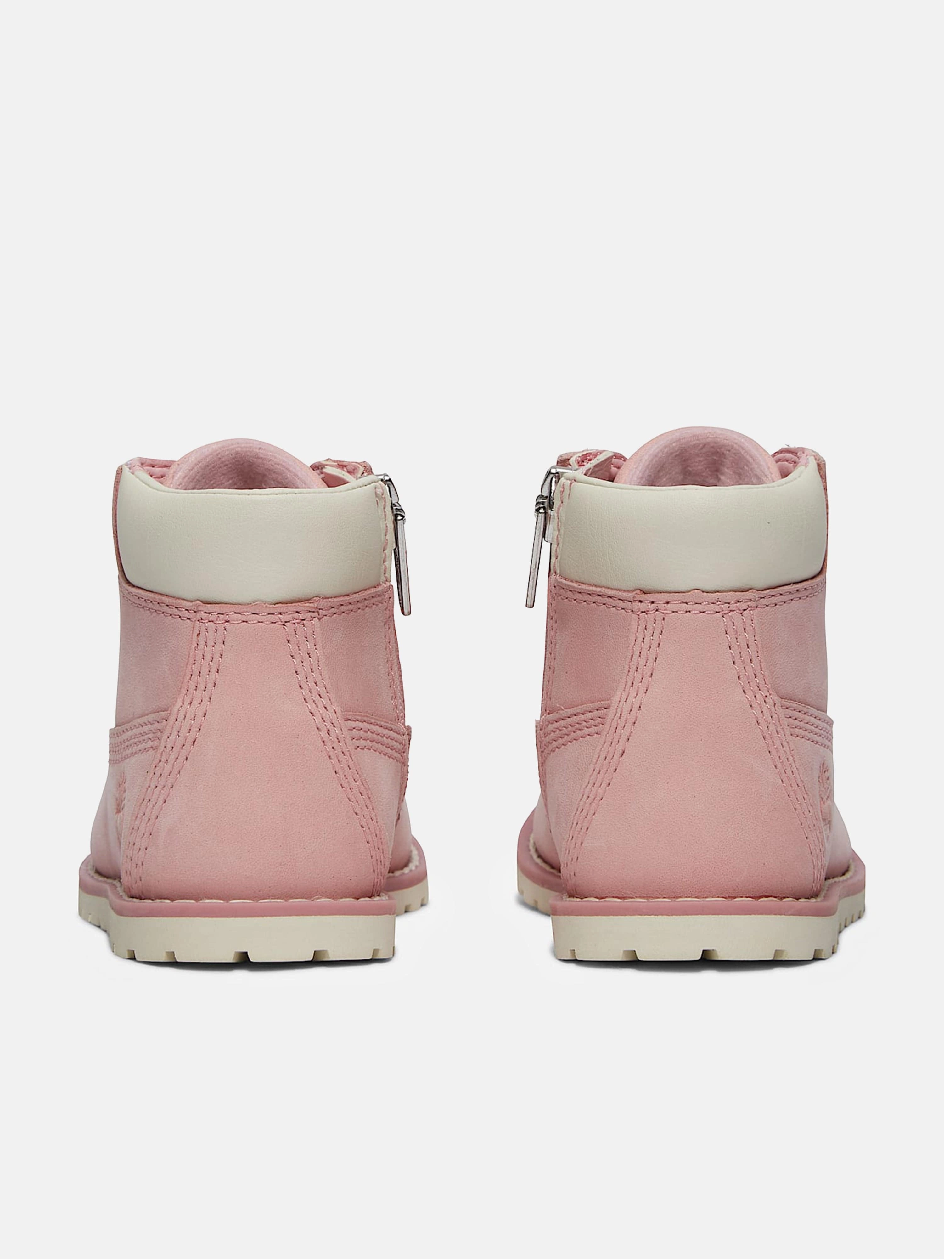 Call It Spring Boots Timberland Girls Pokey Pine Mid Lace Up Boots with Zip in Pink