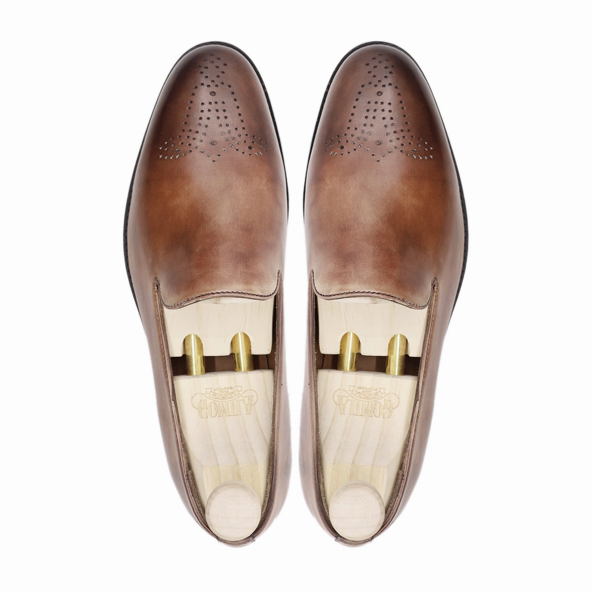 Flat Loafers Amigo - Men's Beige Patina Calf Leather Loafer