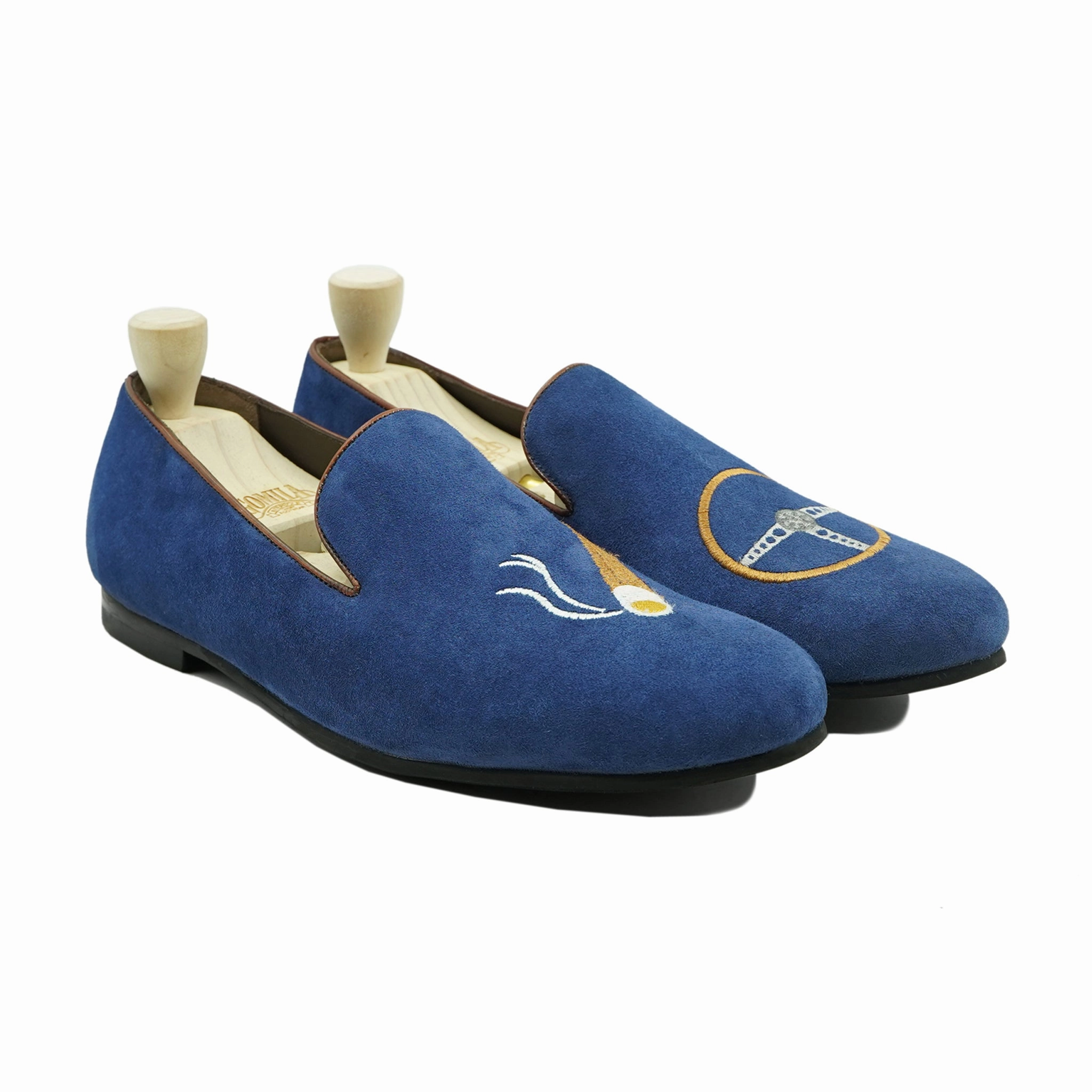 Alaska - Men's Light Blue Kid Suede Loafer Johnston And Murphy Tassel Loafers