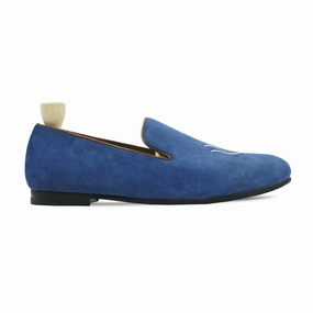 Slacks With Loafers Alaska - Men's Light Blue Kid Suede Loafer