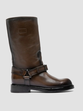 BERYL 010 - Green Leather Pull-On Boots Amazon Totes Snow Boots