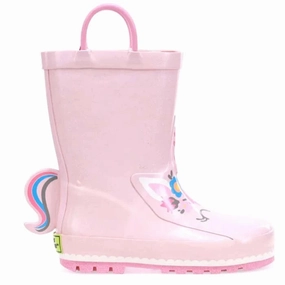 Striker Boots Big Girl Western Chief Unity Unicorn Rain Boot in Soft Rose