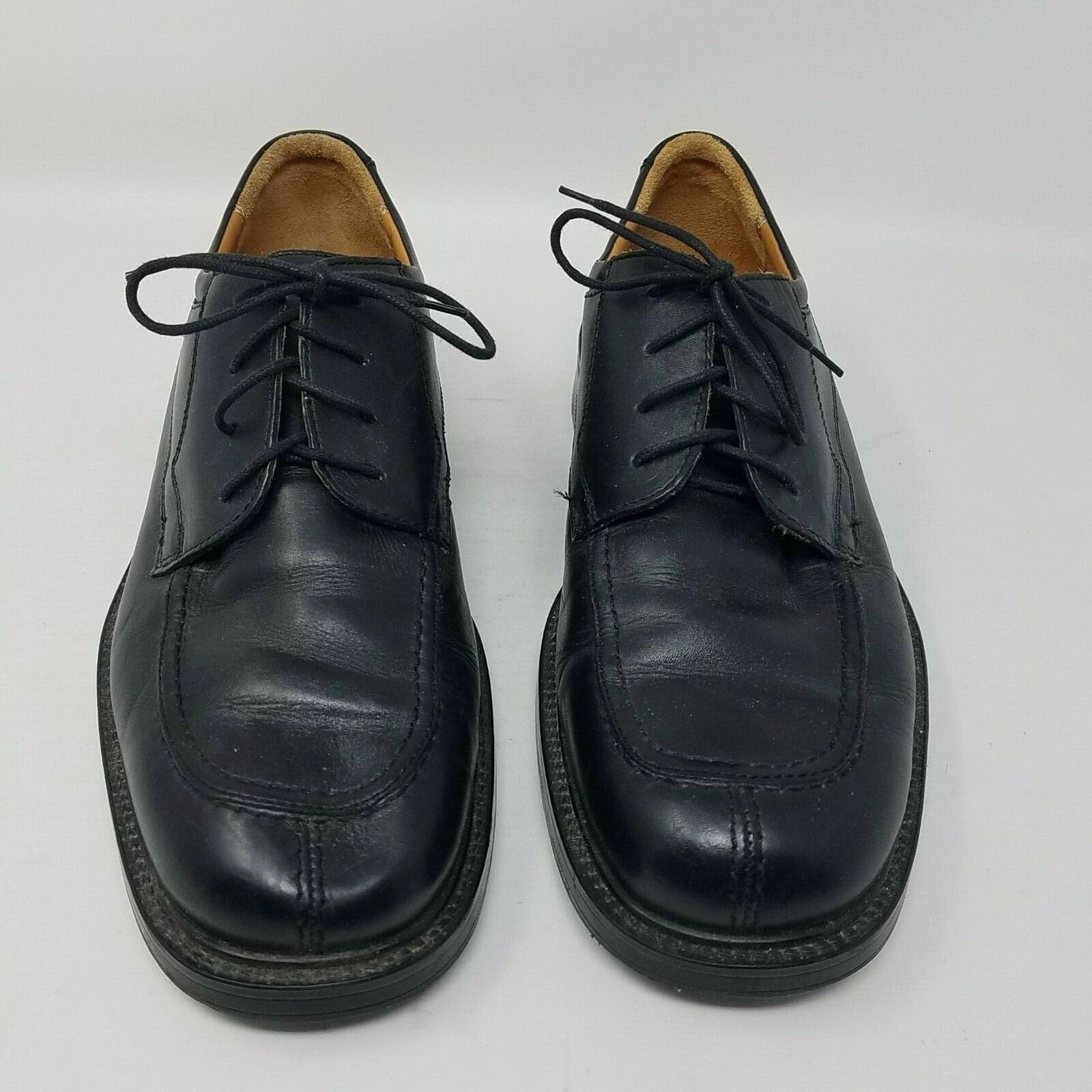 Bill Blass Italy Evans Black Leather Split Toe Derby Dress Shoes Mens 10 Oxfords Wedge Oxfords