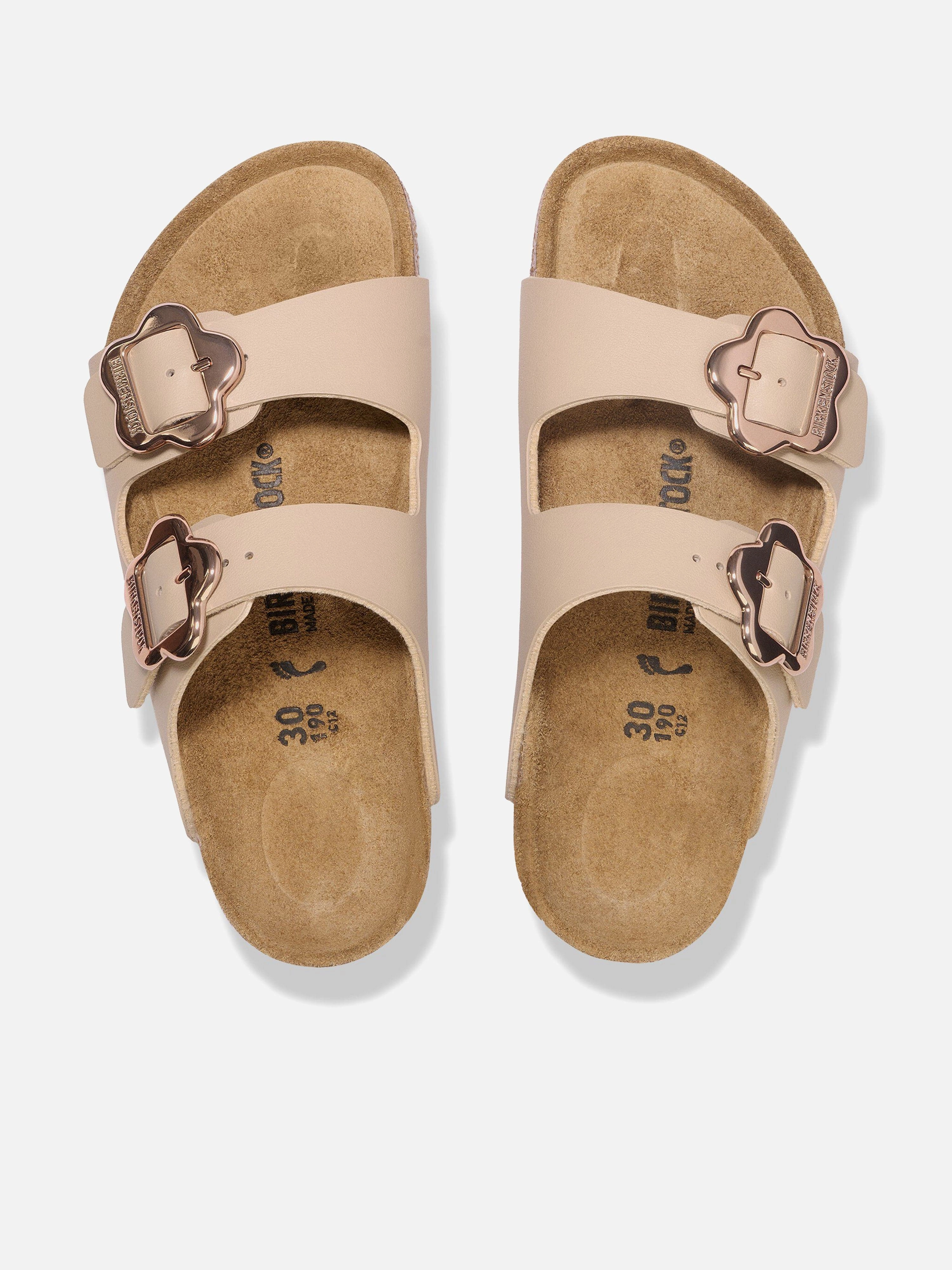 Sandals Reef BIRKENSTOCK Girls Arizona Flower Buckle Sandals in Beige