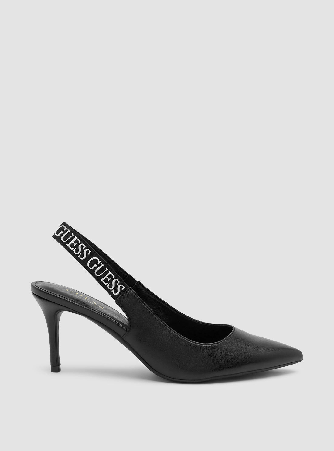 Black Marsey Sling Back Heels Angela White High Heels