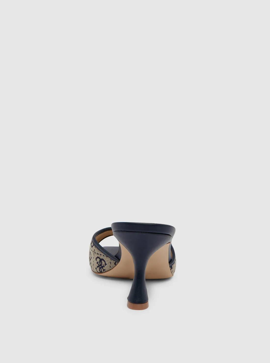 Blue Logo Dista Kitten Heels High Heel Sandals