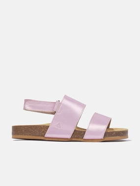 Bonpoint Girls Agostino Leather Sandals in Pink Big Buckle Sandals