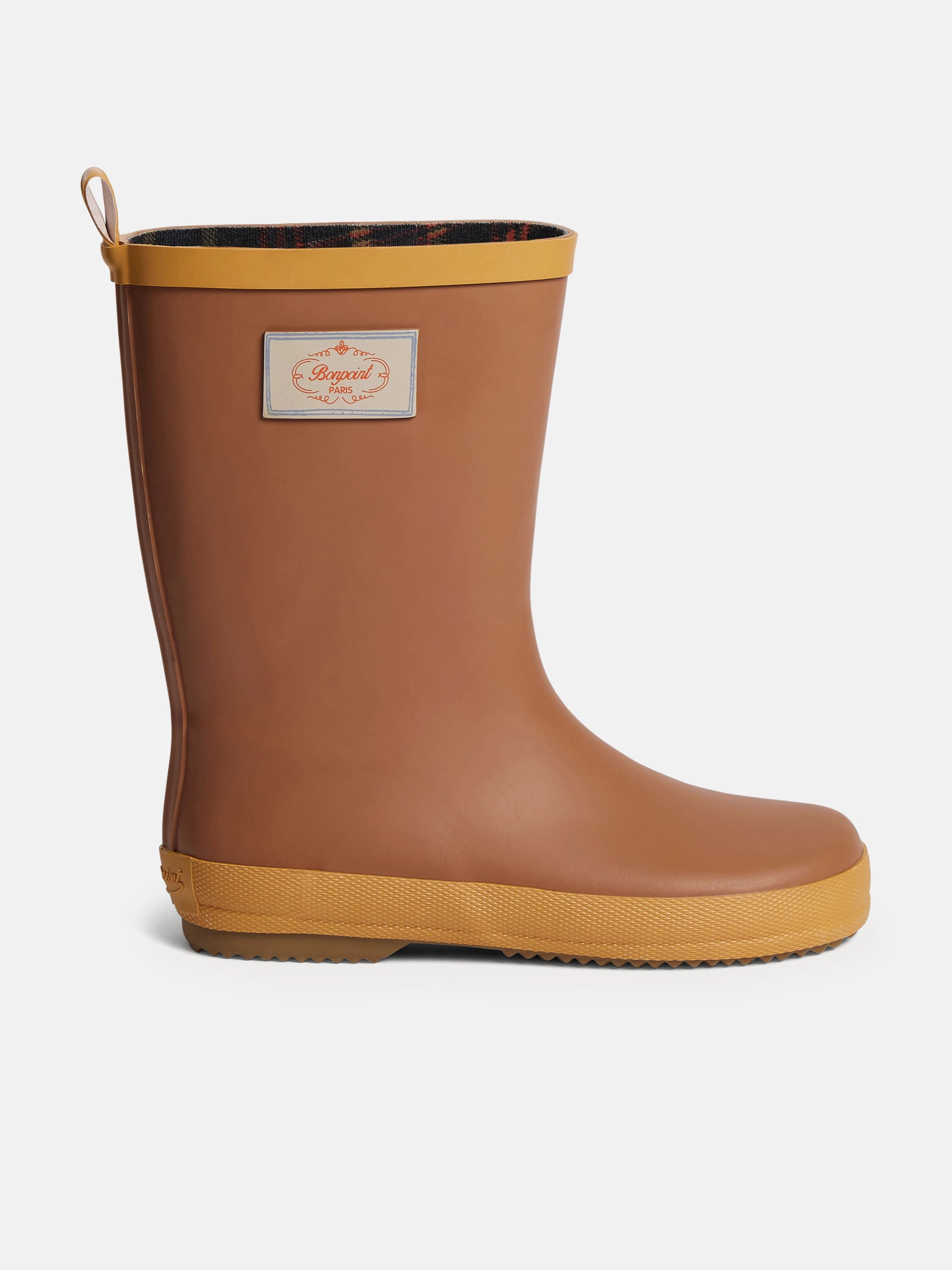 Bonpoint Girls Gilles Rain Boots in Brown Knit Boots