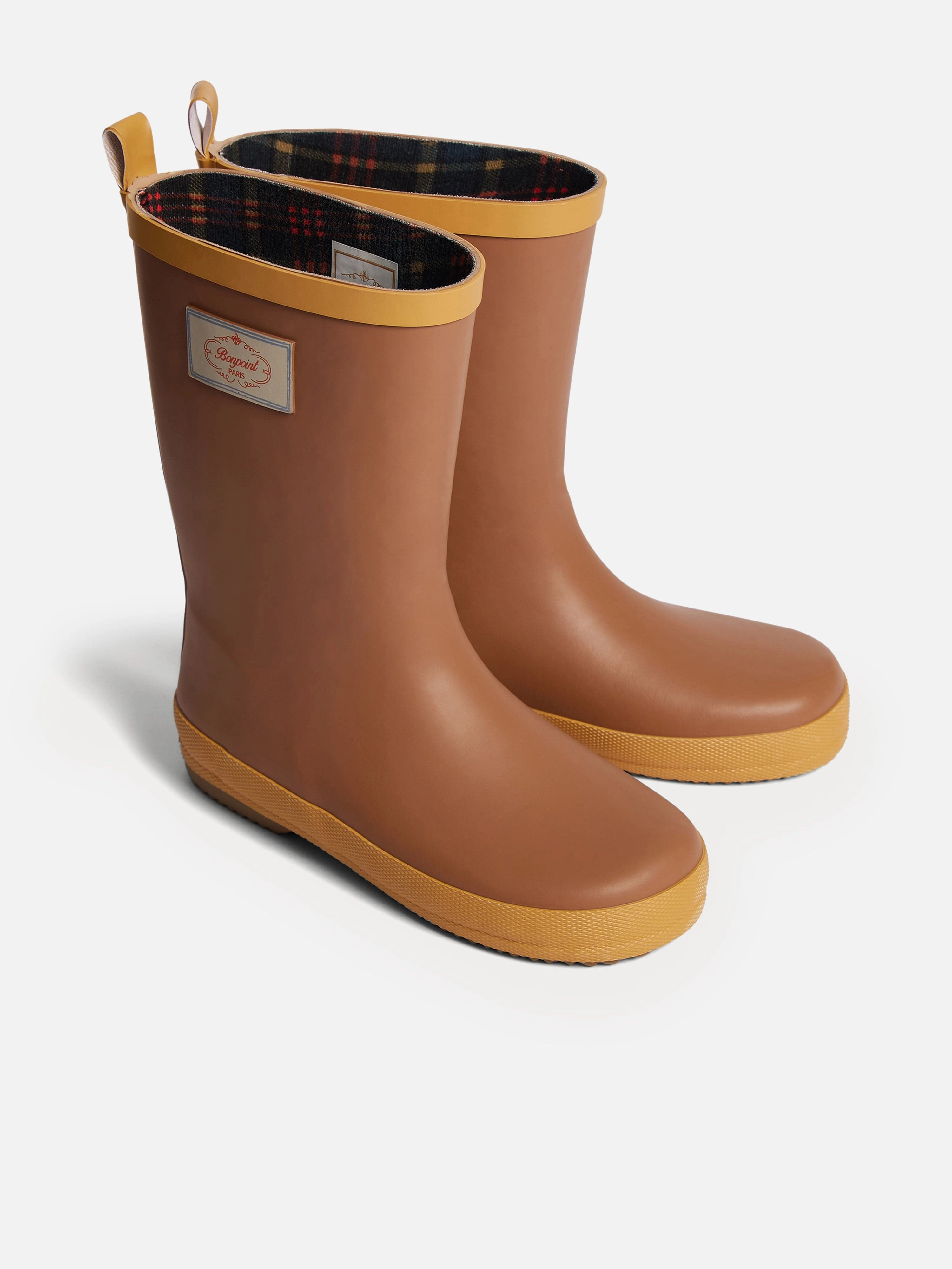 Bonpoint Girls Gilles Rain Boots in Brown Clear Boots