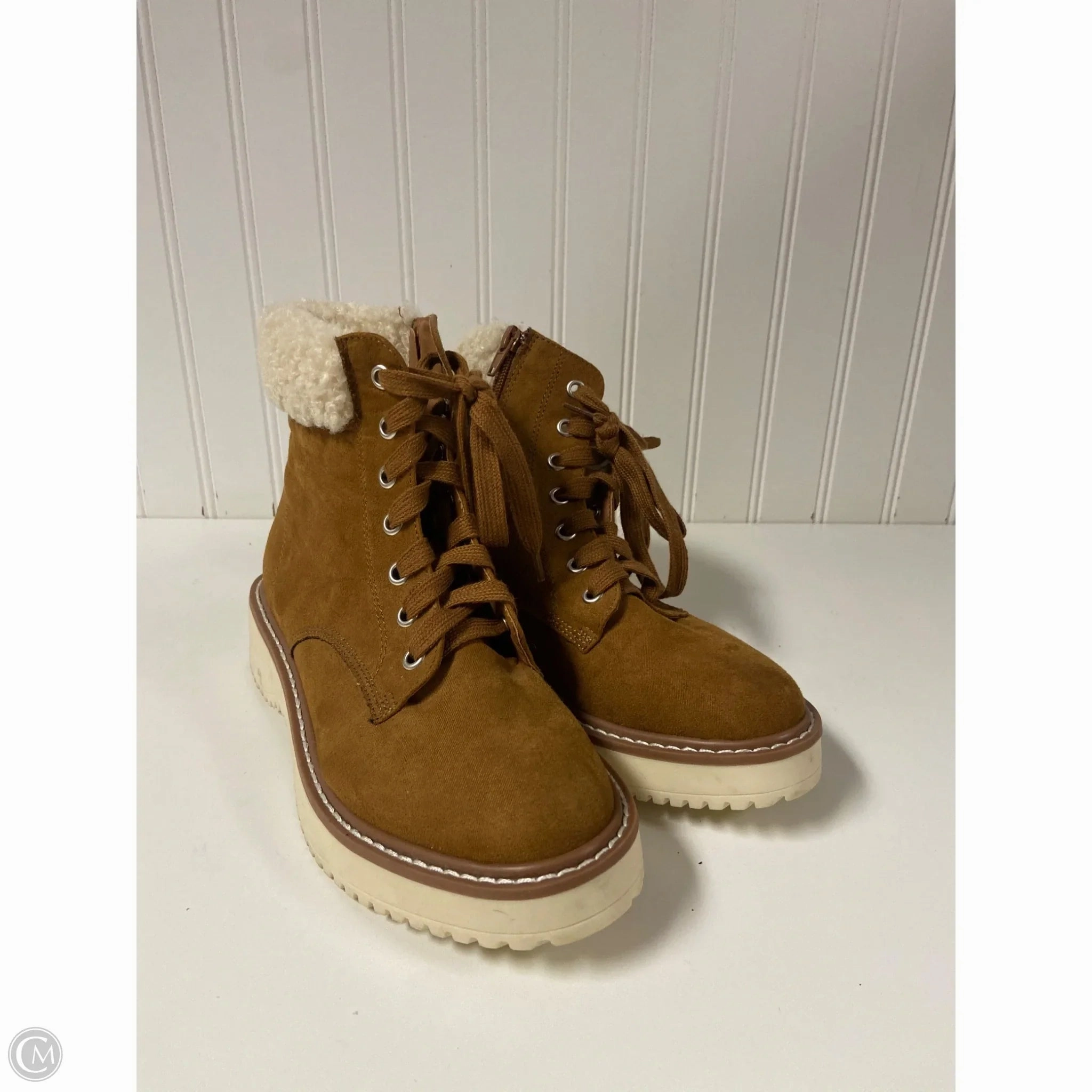 Tech 10 Boots Boots Ankle Flats By Madden Girl In Brown, Size: 6.5