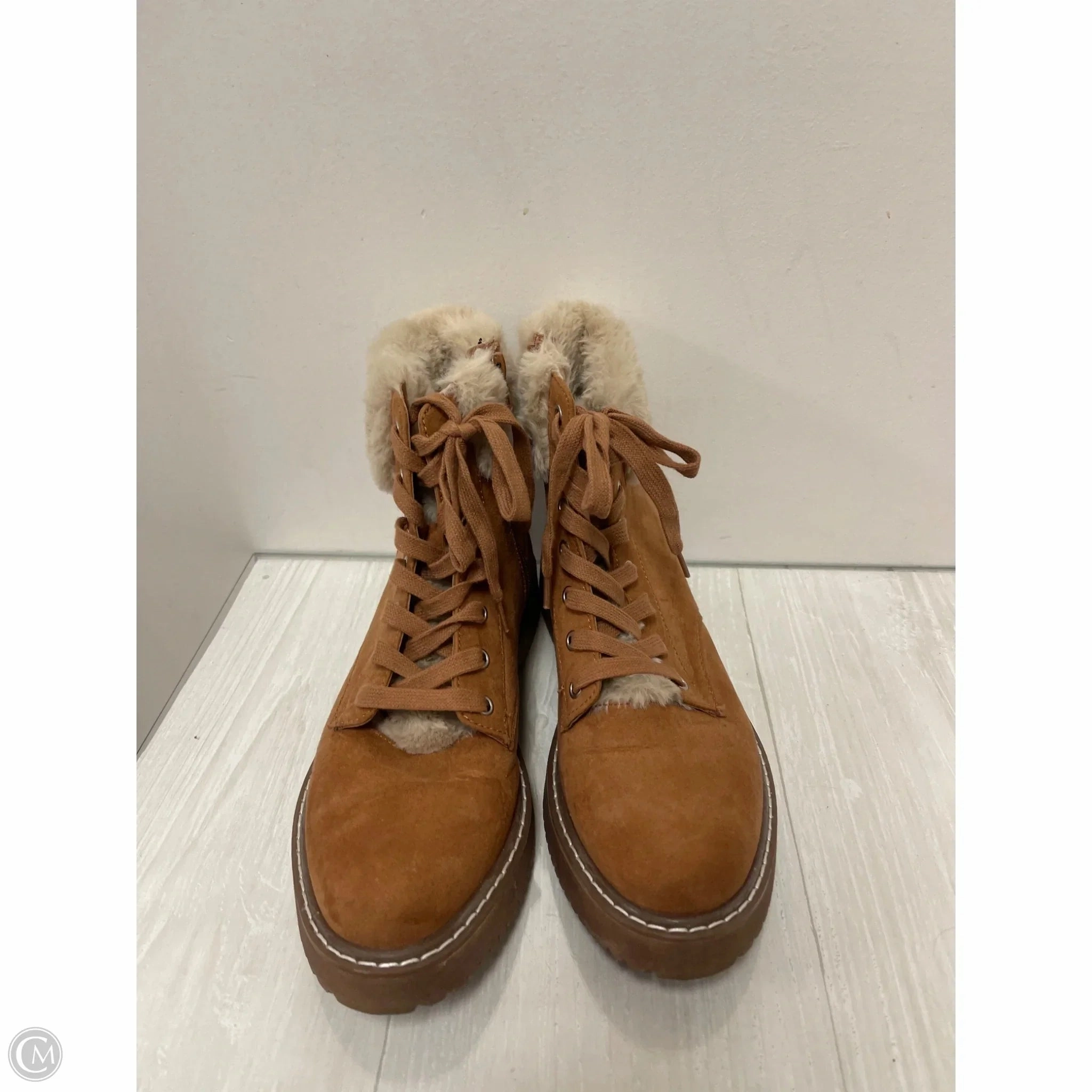 Lightweight Trekking Boots Boots Ankle Flats By Madden Girl In Brown, Size: 9.5