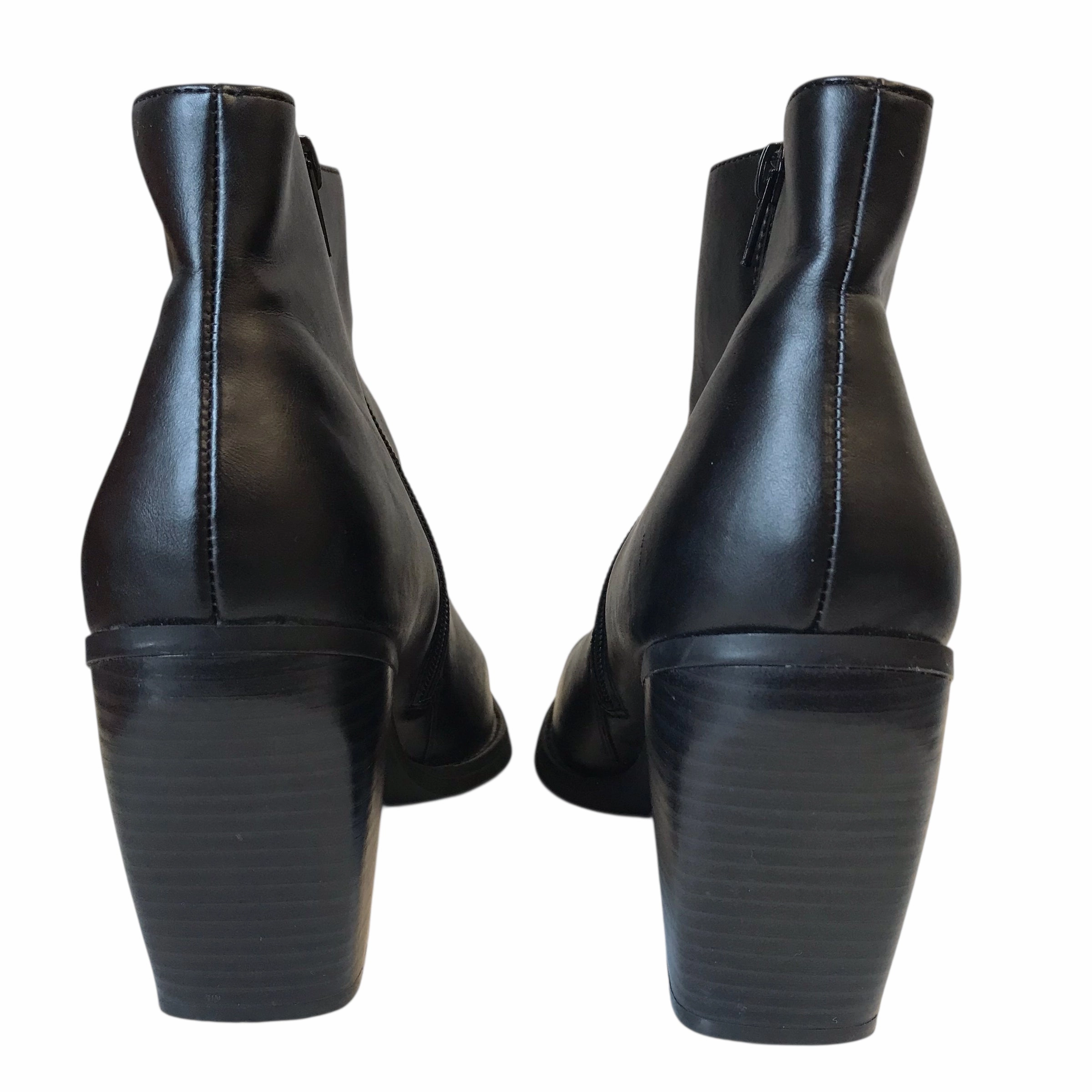 BOOTS ANKLE HEELS by MADDEN GIRL in BLACK, Size:9 Leopard Western Boots