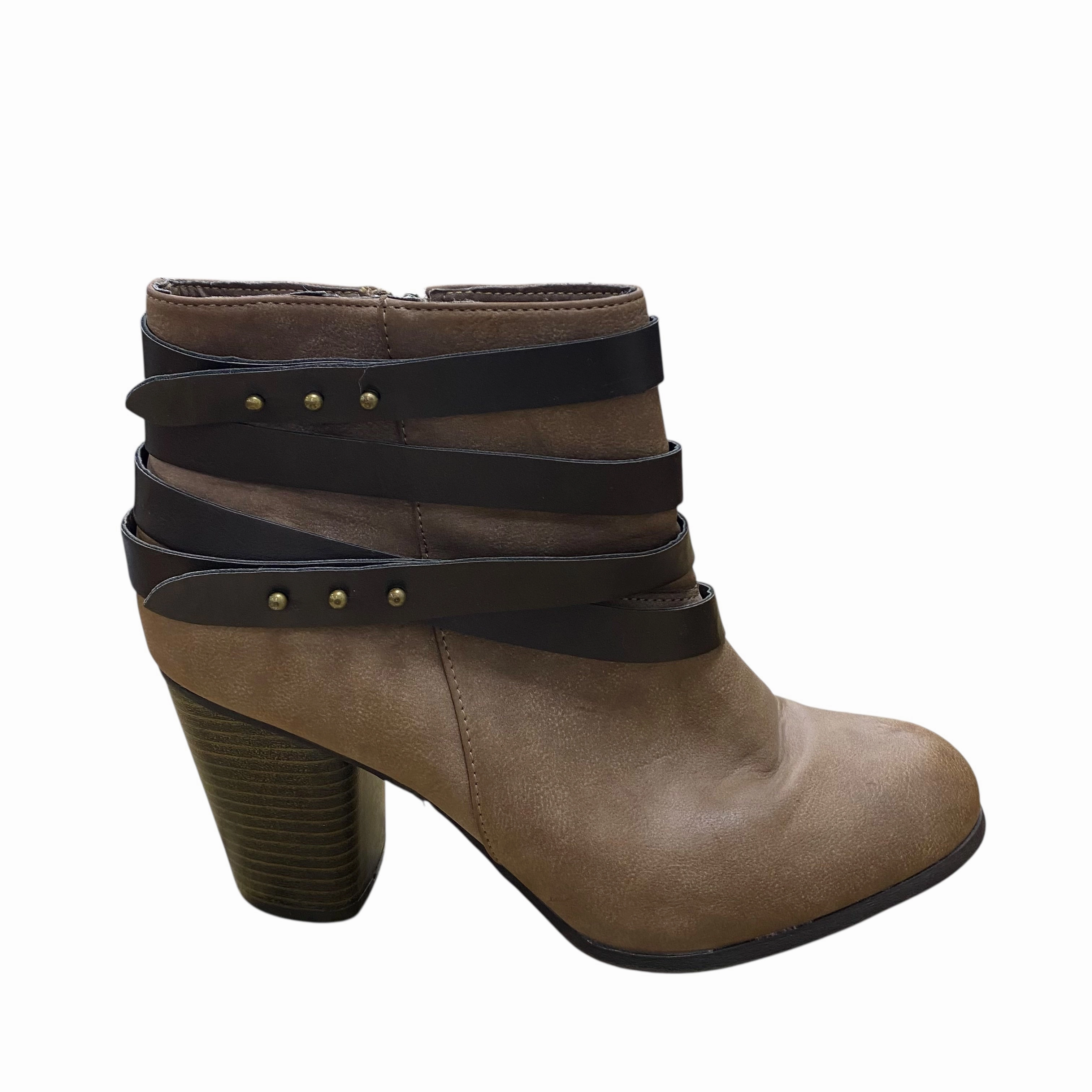 Boots Ankle Heels By Madden Girl In Brown, Size:10 Bella Breeze Boots