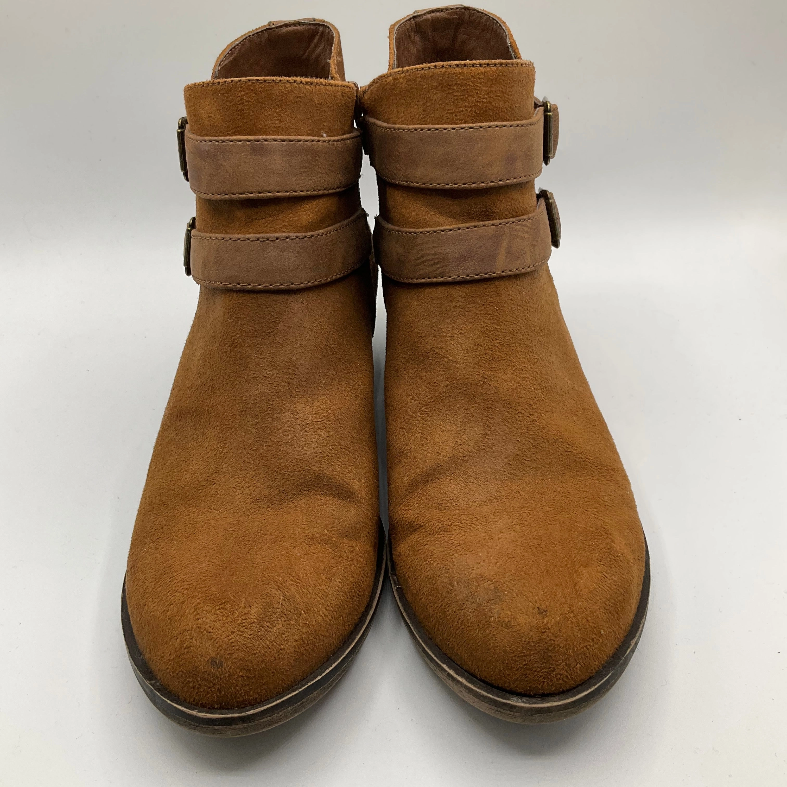 Boots Ankle Heels By Madden Girl In Brown, Size: 7.5 Point Boots