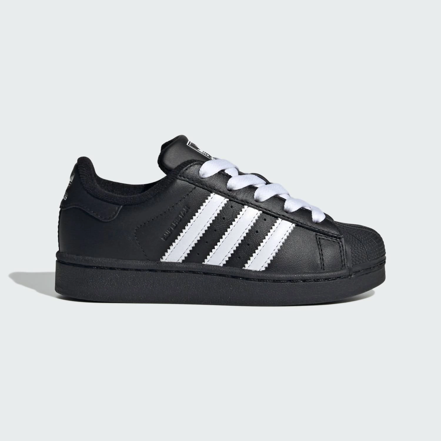 Boy's Superstar Two Shoes In Black White Spray Paint Sneakers