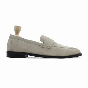 Cloth Loafers anaslu - Men's Steel Grey Kid Suede Loafer