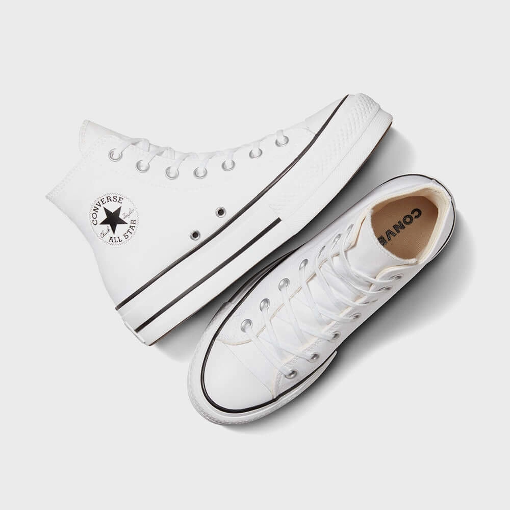 Sneakers In Wide Sizes Converse Womens All Star Platform High Top Sneakers White