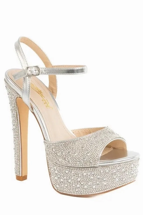 Rhinestone Studded Platform Heel Stiletto High Heel Shoes