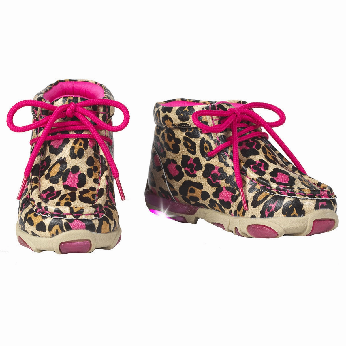 Children's Maisie Pink Leopard Light Up Casual Shoe Originals Ozmillen Casual Shoes