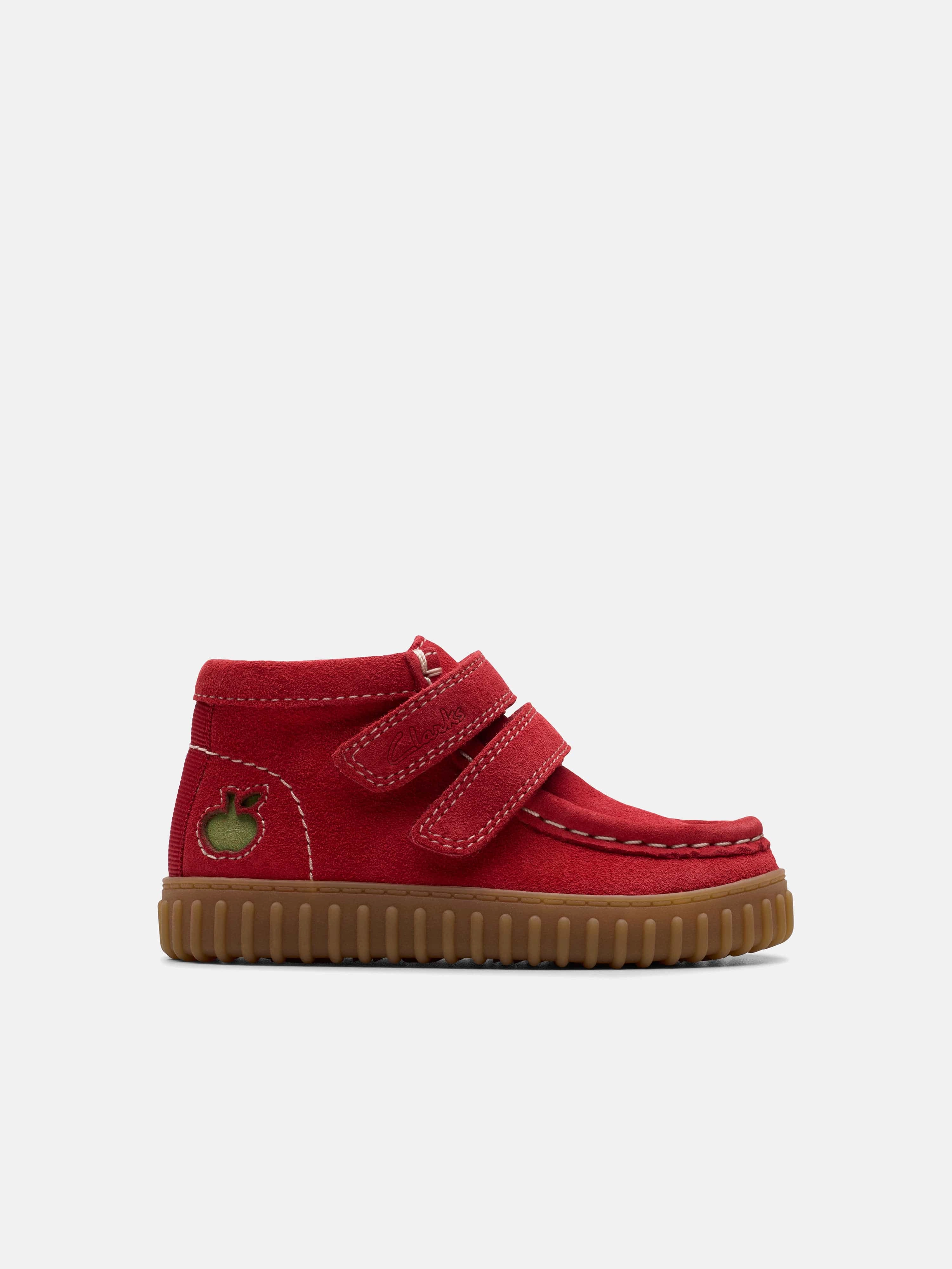 Clarks Baby Suede Apple Tor Hill Boots in Red Ride Hyer Boots