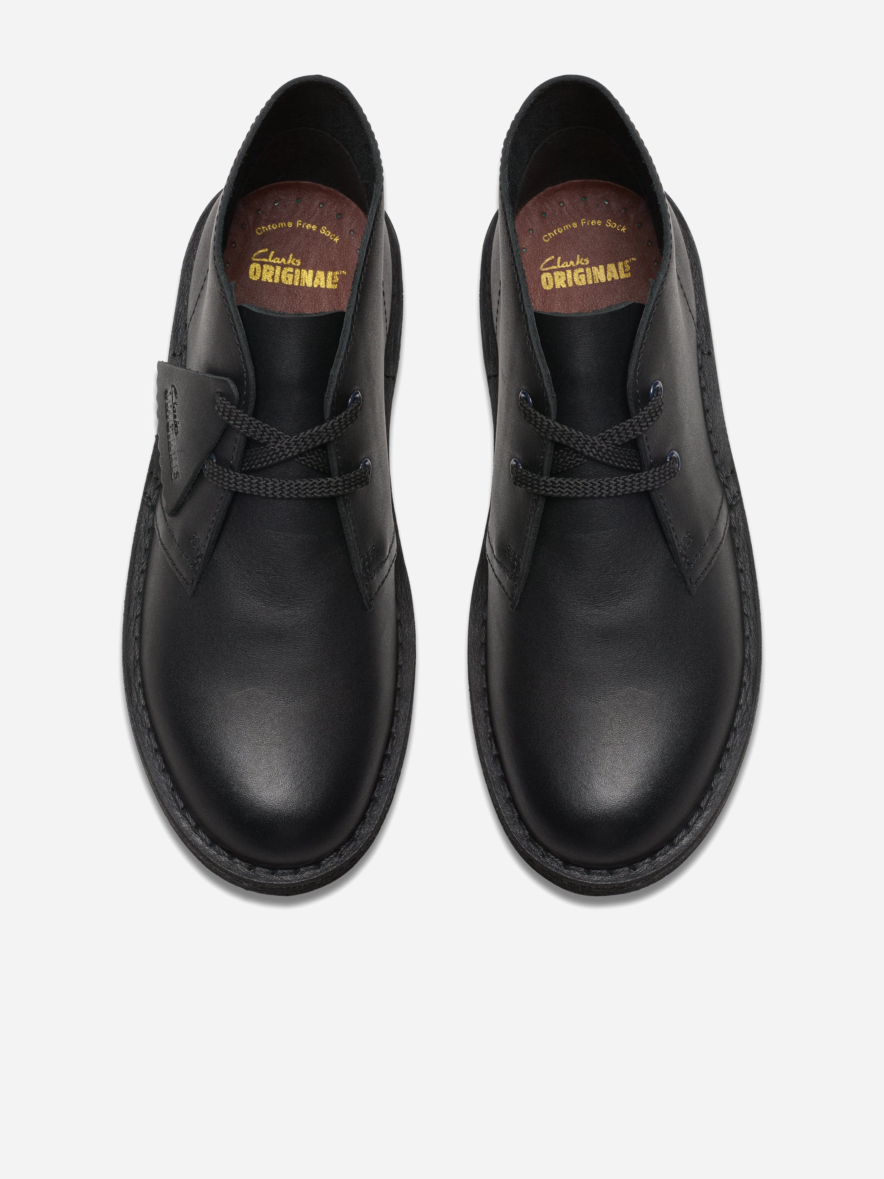 Clarks Kids Leather Desert Boots in Black Anti Slip Work Boots