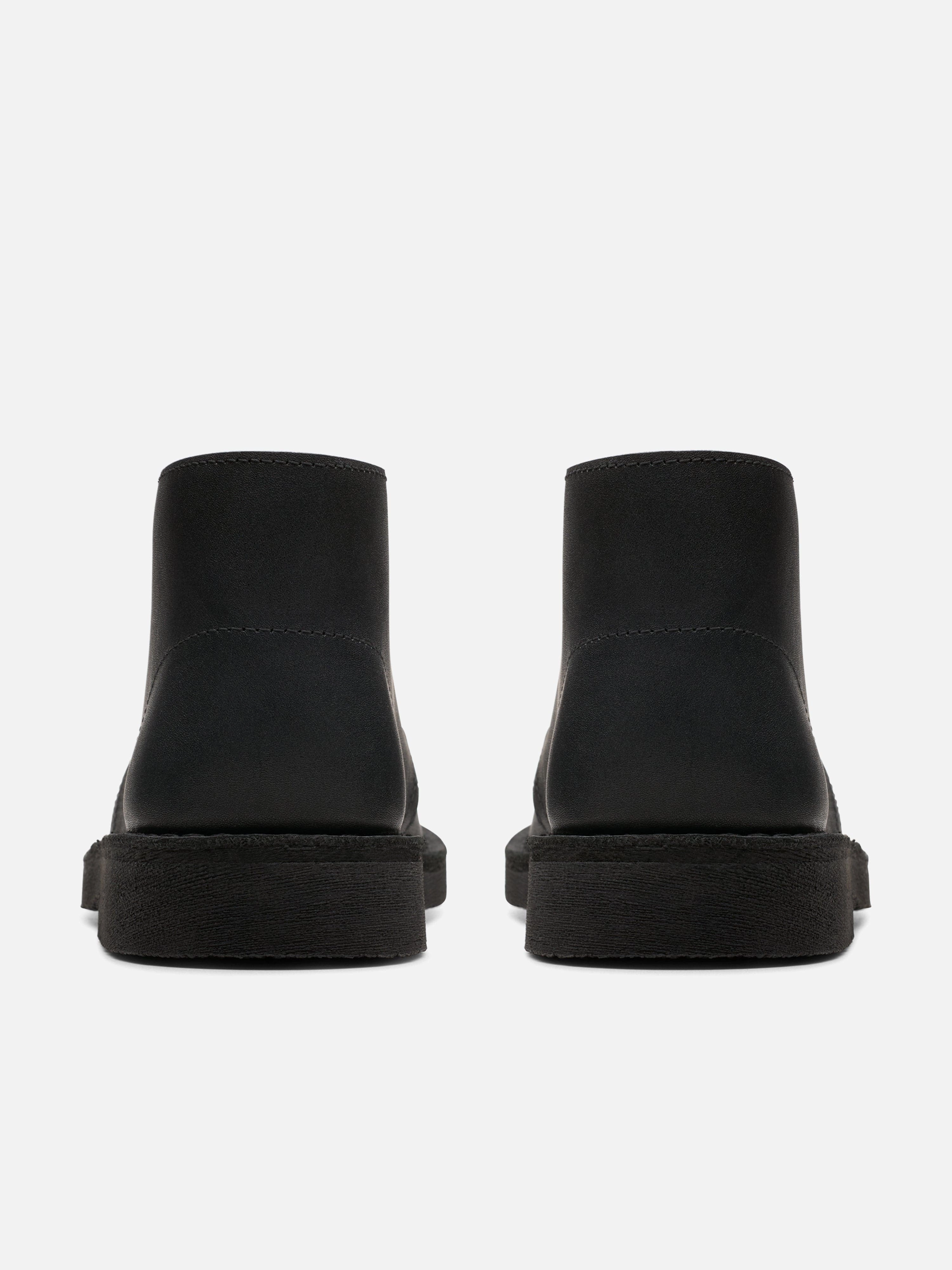 Clarks Kids Leather Desert Boots in Black Mid Calf Boots Low Heel