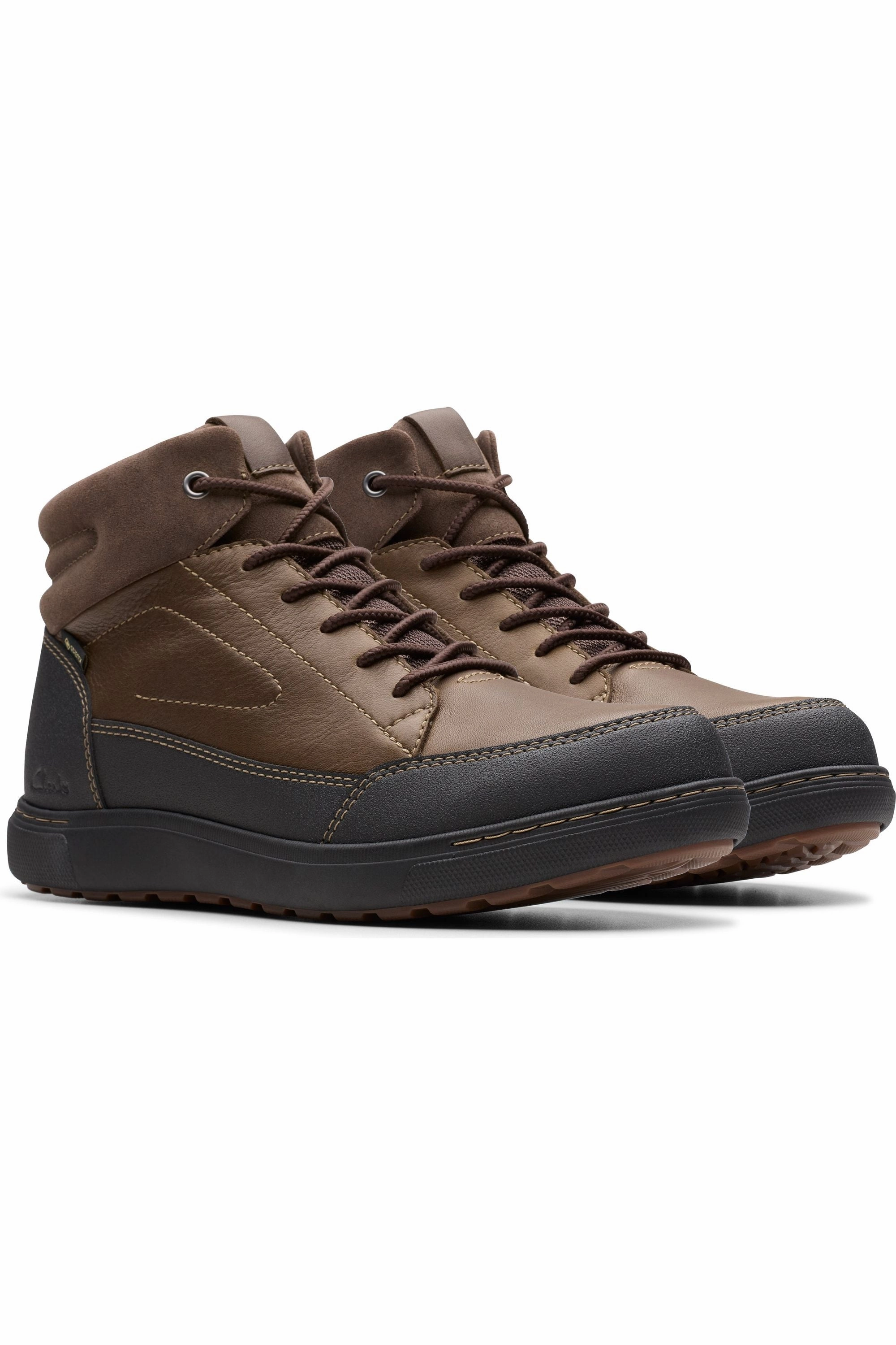 Waterproof Canvas Shoes Clarks Mapstone Hi GTX waterproof in Dark Brown