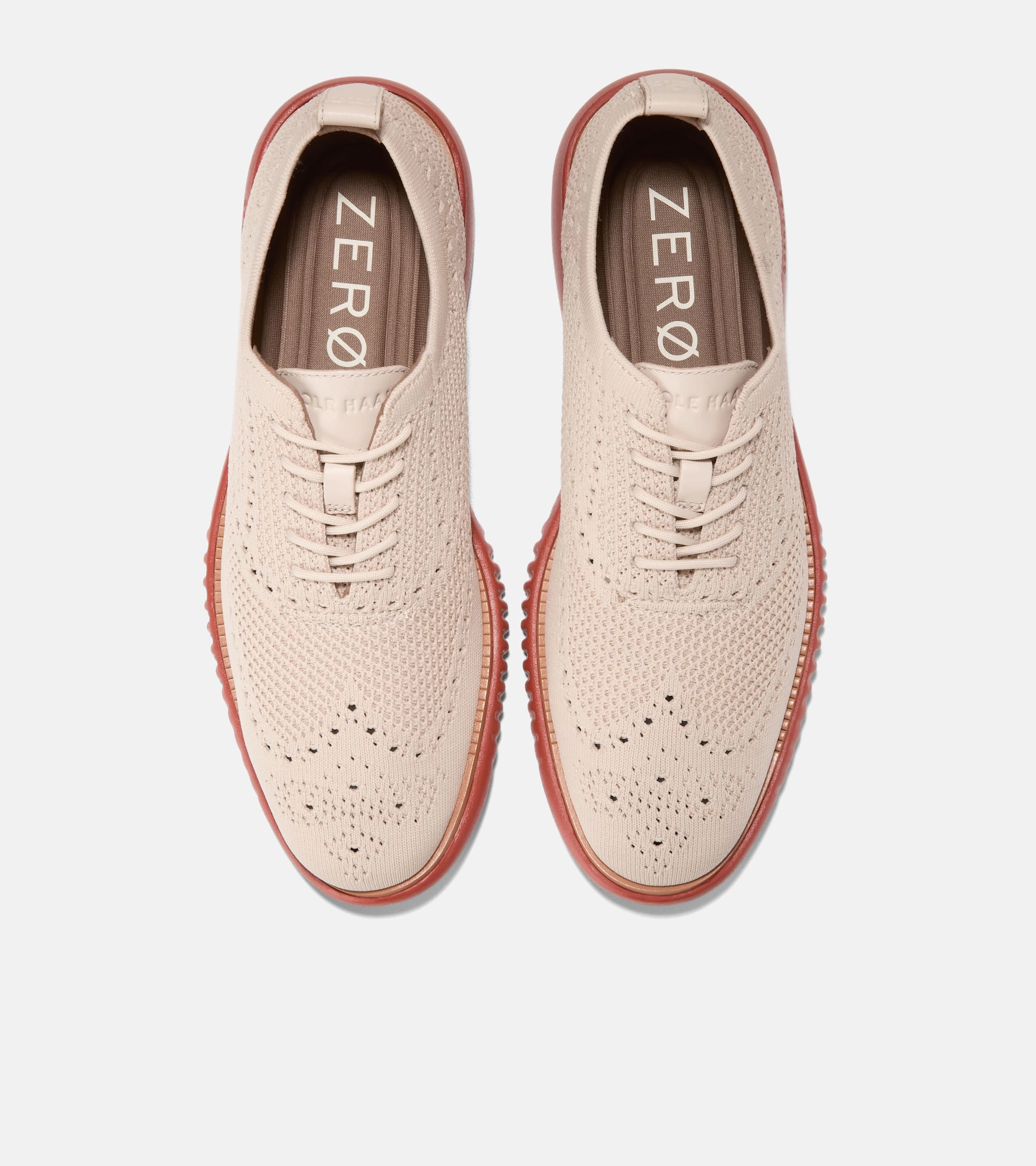 Cole Haan Men's 2.ZEROGRAND Stitchlite Oxfords Tan And White Oxfords