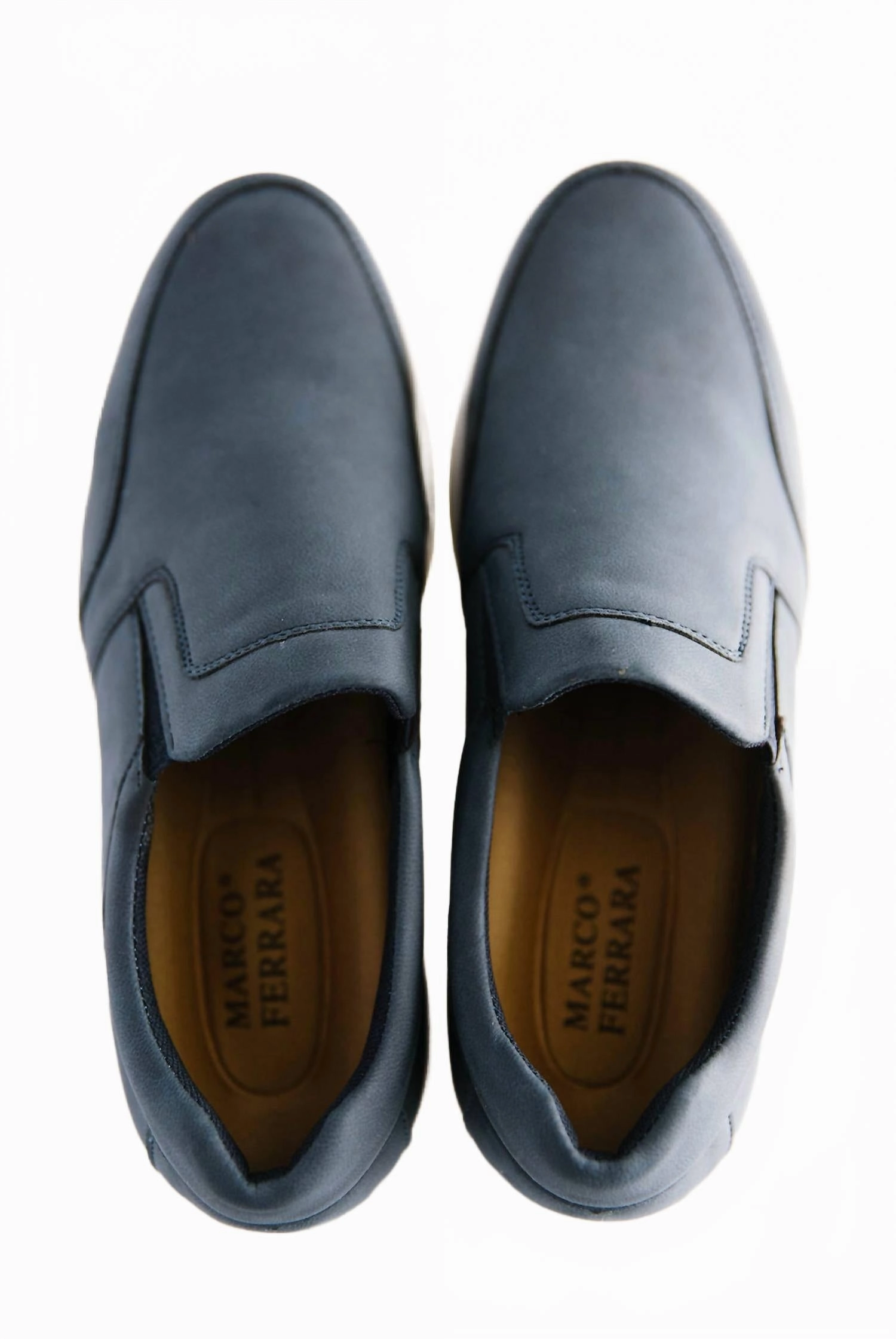 Men's Marco Ferrara Casual Loafer In Navy Blue Pointy Toe Loafers