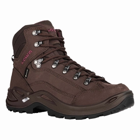 Waterproof All Terrain Hiking Shoes LOWA WOMEN'S RENEGADE GTX MID - ESPRESSO