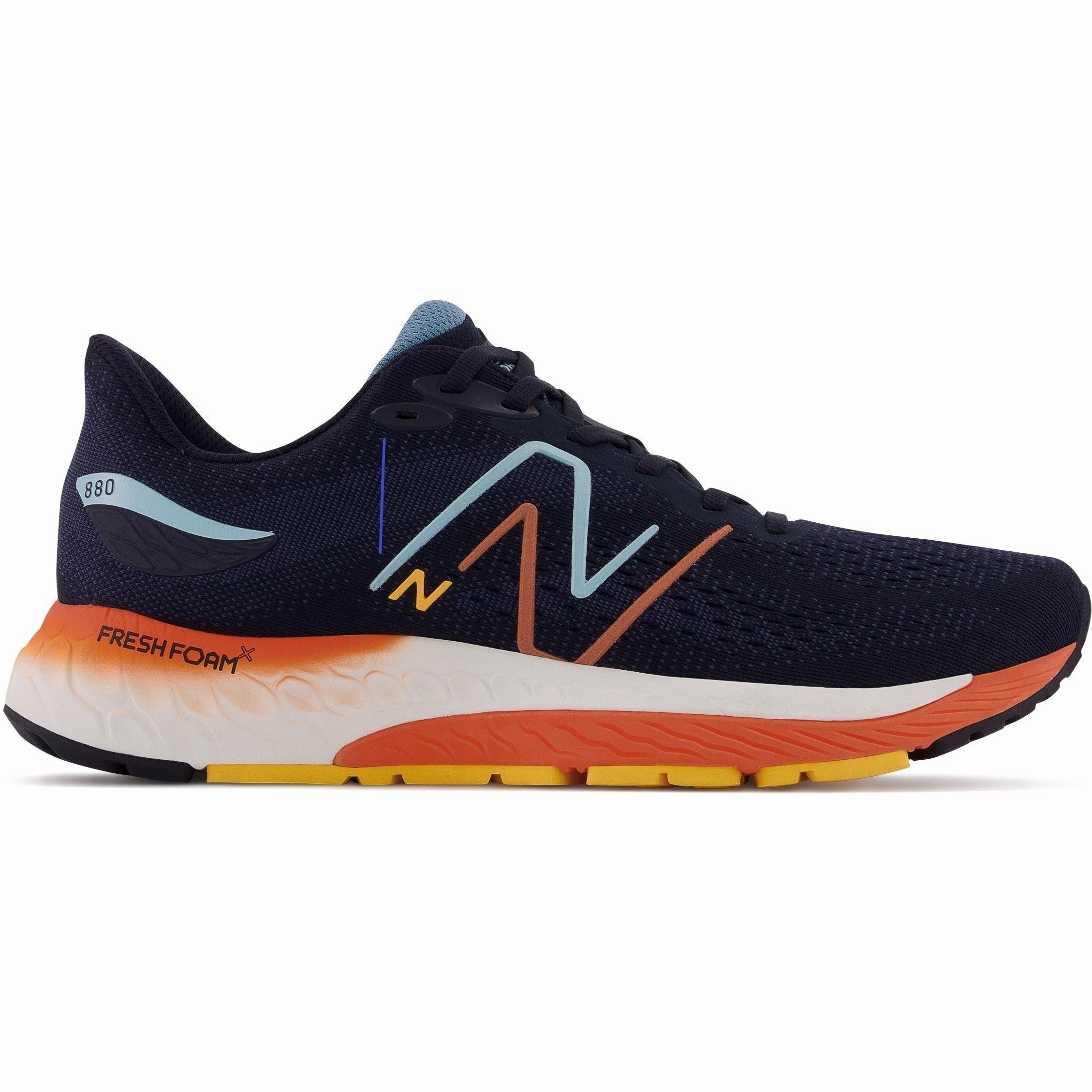 Grey And White New Balance 550 Men's New Balance Fresh Foam X 880v12, Eclipse/Vibrant Apricot, 8.5 D Medium