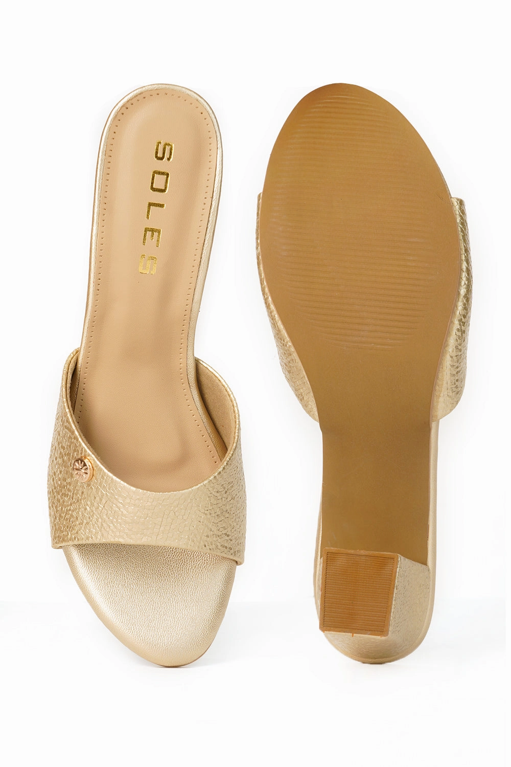 Italian Shoes SOLES Ethnic Slip On Block Heels