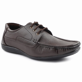 Leather Lace-up Chunky Platform Shoes Fortune Brown Lacing Formal Derby Shoes For Men HML-6E By Liberty