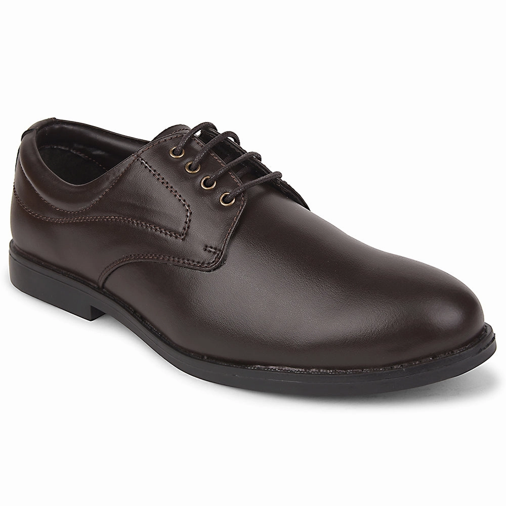 Studded Derby Shoes Fortune Brown Formal Lacing Derby Shoes For Men MAJESTIC-1 By Liberty