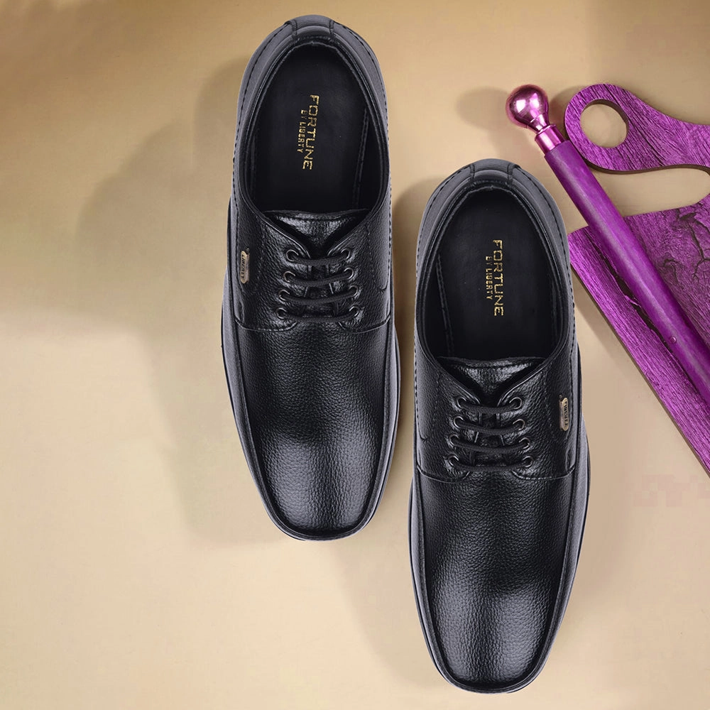 Fortune Black Formal Lacing Derby Shoes For Men HOL-131E By Liberty Platform Lace Up Oxford Shoes
