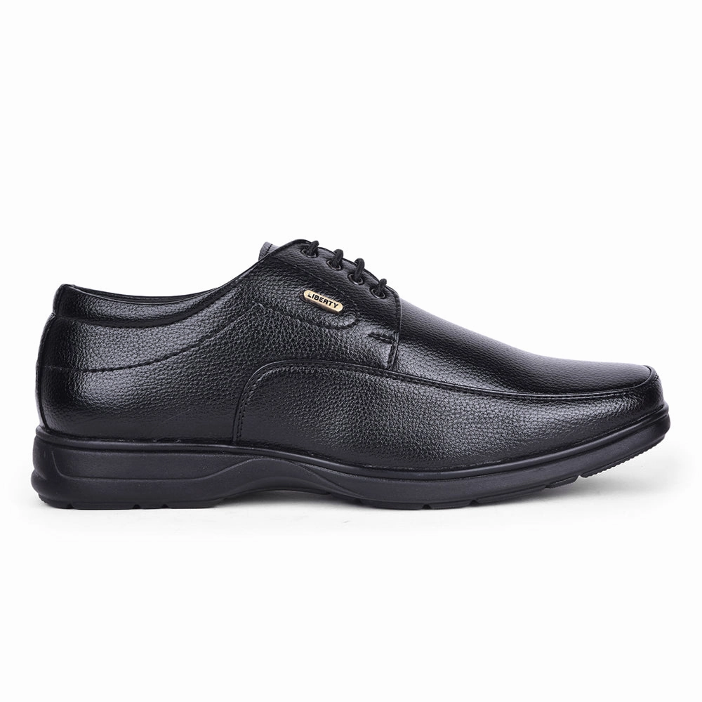 Fortune Black Formal Lacing Derby Shoes For Men HOL-131E By Liberty Lace-up Platform Shoes