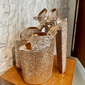 Deli Gold Shimmer Customised Bridal Block Heels for Weddings Jessica Simpson High Heel Boots