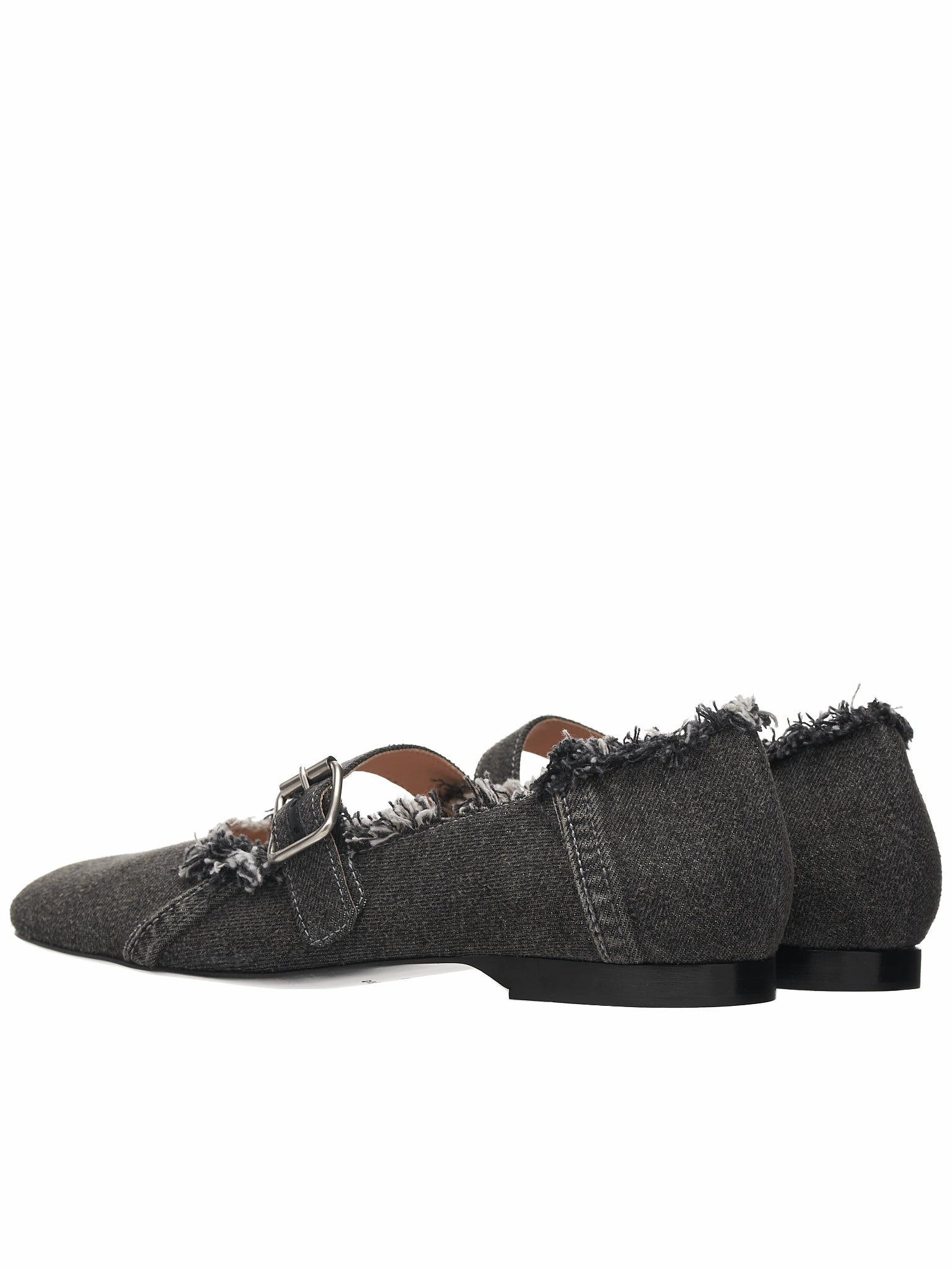 Denim Flat Shoes (SHOE000217-FADED-BLACK) Suit With Loafers No Socks