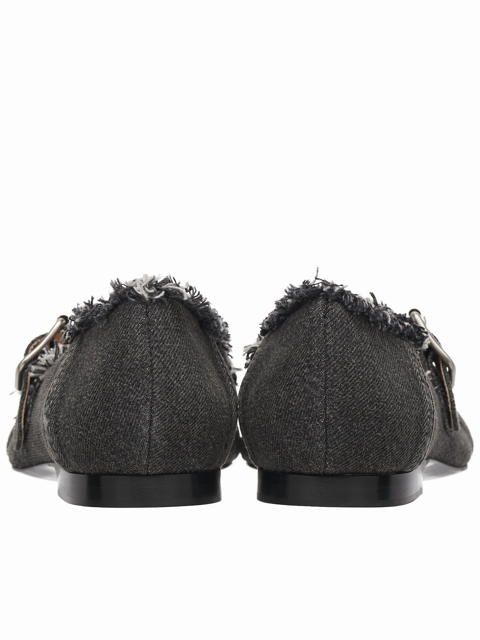 Tuxedo And Loafers Denim Flat Shoes (SHOE000217-FADED-BLACK)