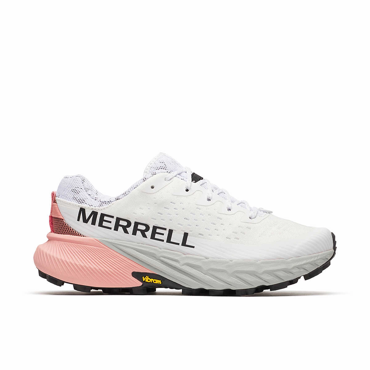 Merrell Women's Agility Peak 5 Trail Running Shoes White/Soft Coral Waterproof Hiking Shoes India