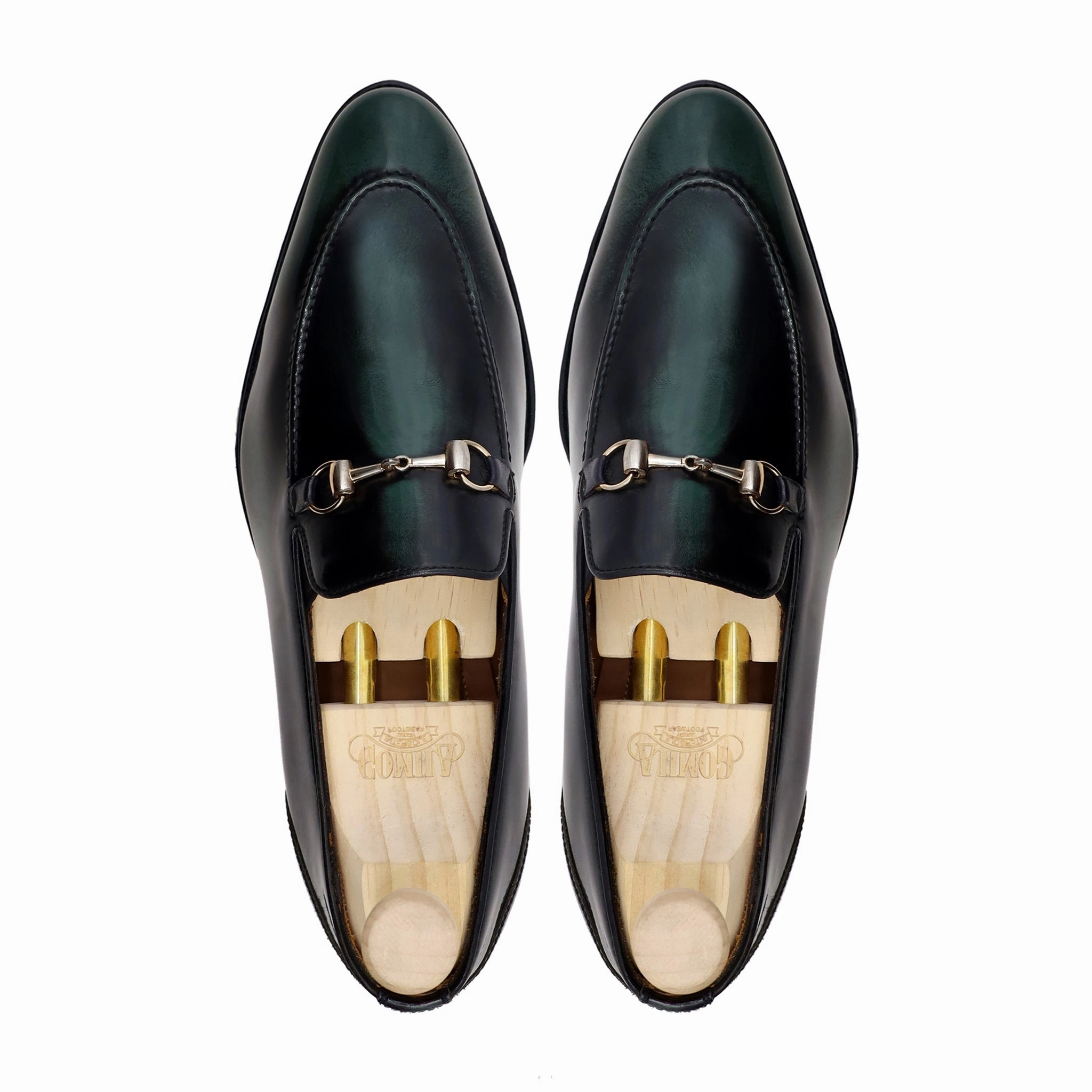 Beefroll Penny Loafers Detroit - Men's Burnished Green Box Leather High Shine Loafer