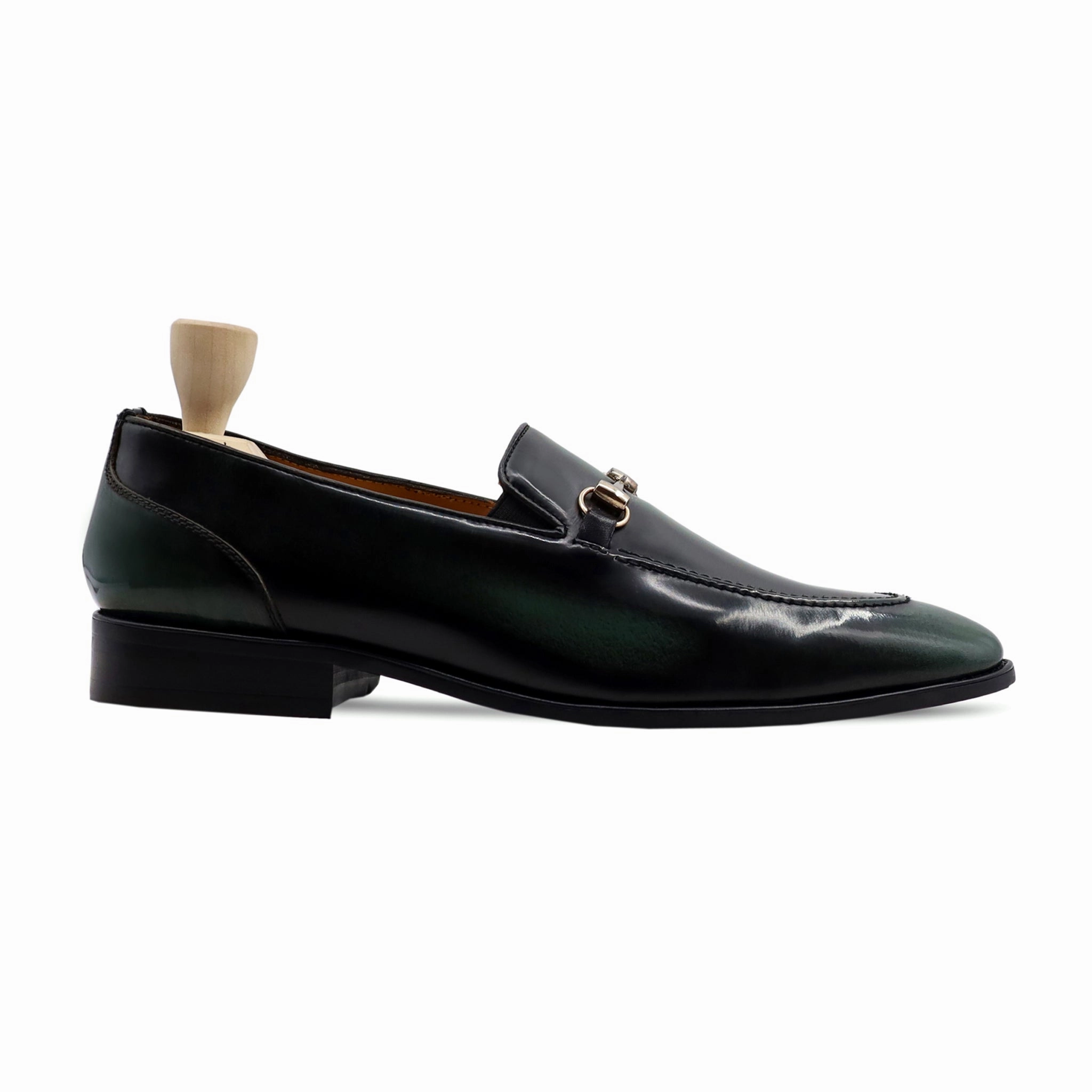 Cookie Cutter Loafers Detroit - Men's Burnished Green Box Leather High Shine Loafer